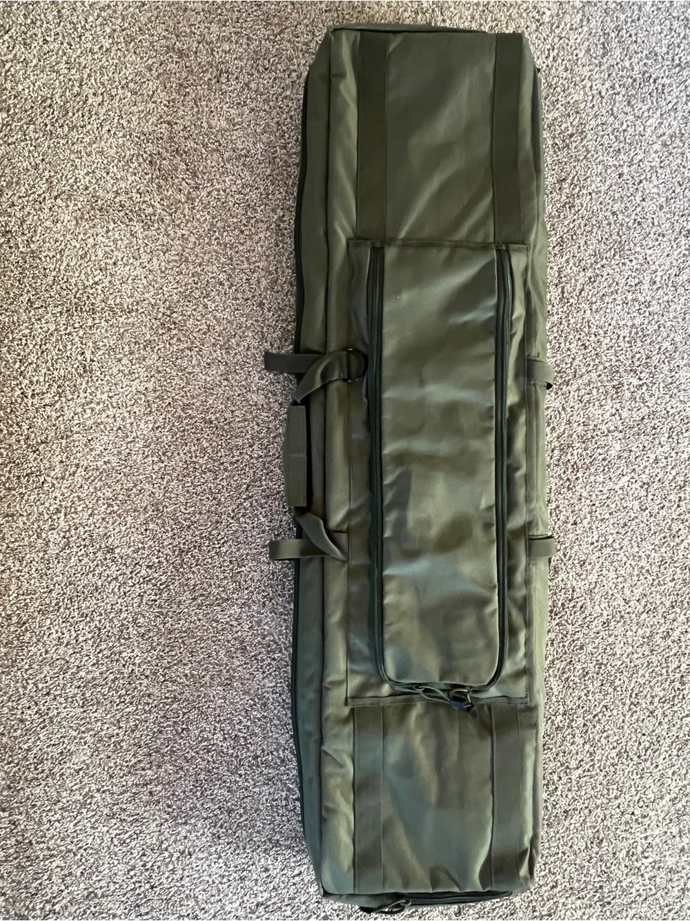 Tactical Olive Green Rifle Case with Pouches with back pack straps MOLLE webbing